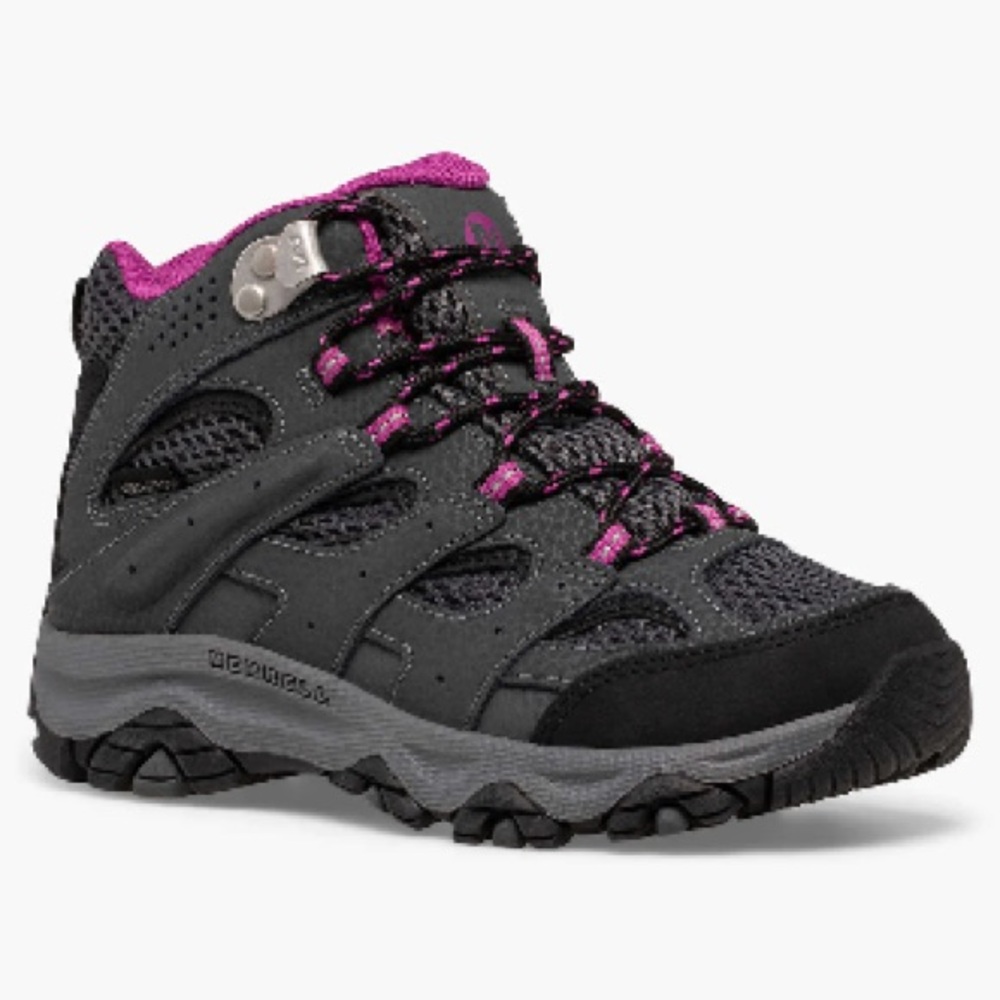 Merrell Moab 3 Waterproof Youth Hiking Boots - Granite / Berry